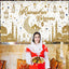 Pancarta Ramadán Kareem Mubarak decoración pared oro blanco