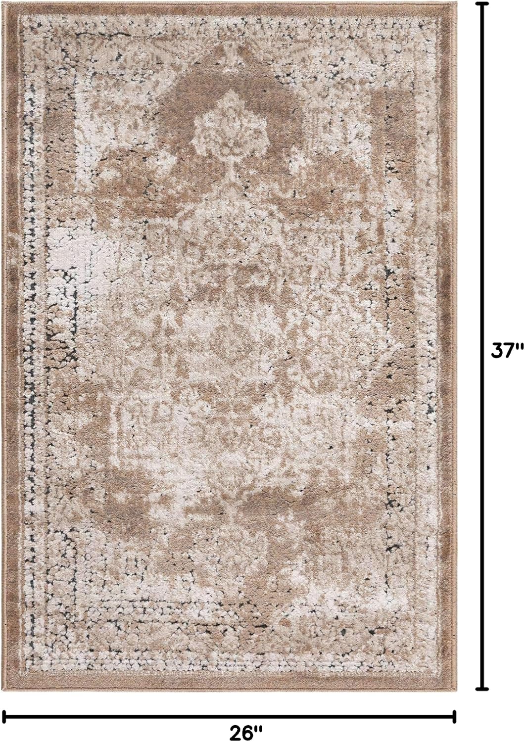 Alfombra área Roosevelt 2'2"x3'1" caqui/beige