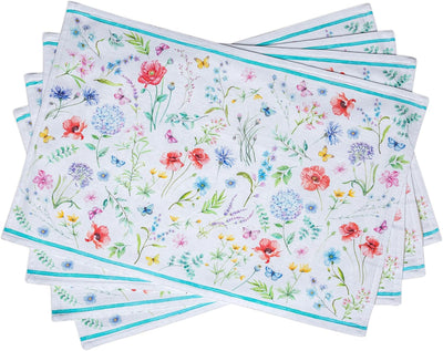 Set 4 Manteles Algodón Reutilizables Mesa Cocina Comedor