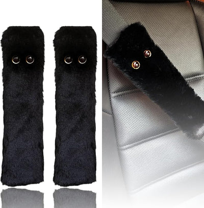 Funda cinturón seguridad ojos gato negro Kawaii 2025 lana suave