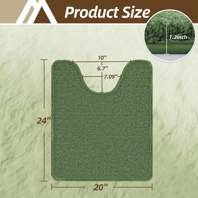Alfombra baño lanuda forma U 24x20pulg antideslizante lavable