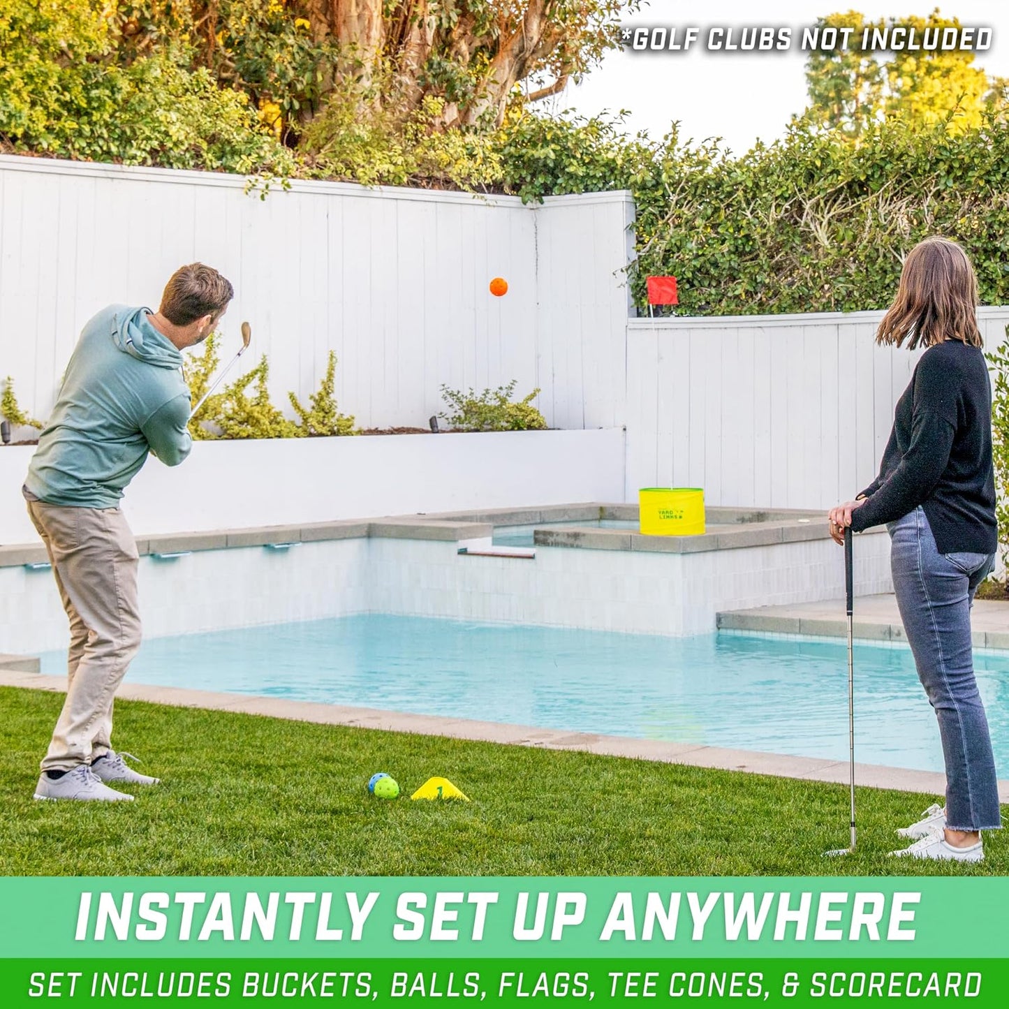 Set golf Yard Links 6 cubos marcadores tee y 6 bolas