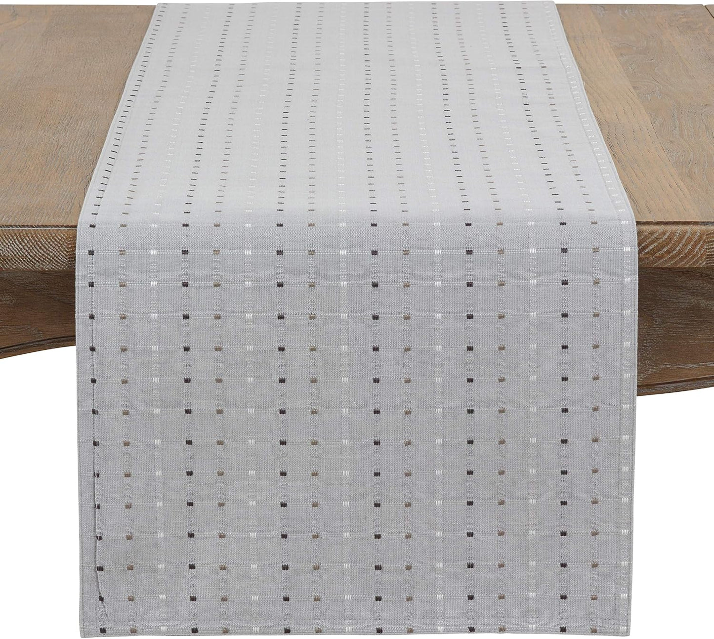 Camino mesa cosido gris 16x120pulg
