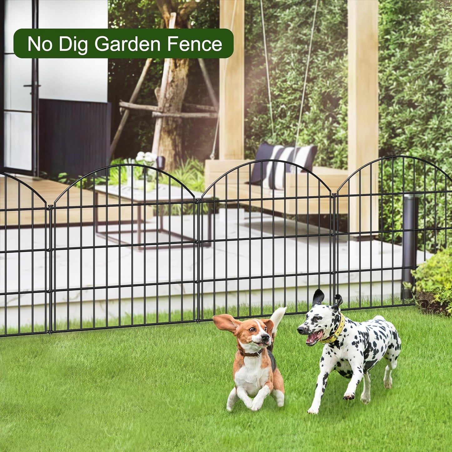 Valla jardín metal 28pulg x 18.7ft 8 paneles para perros