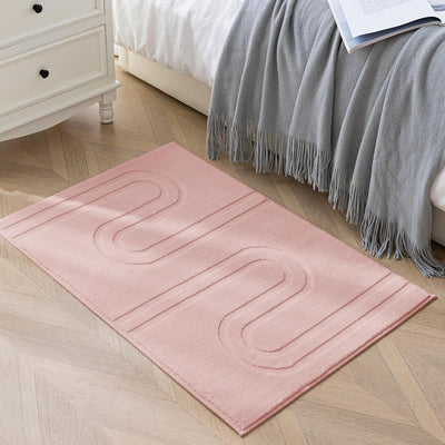 Alfombras interiores suaves lavables 3x2ft rosa
