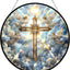 Cruz de Jesús Atrapasoles Vidrio Cadena Metal Jardín