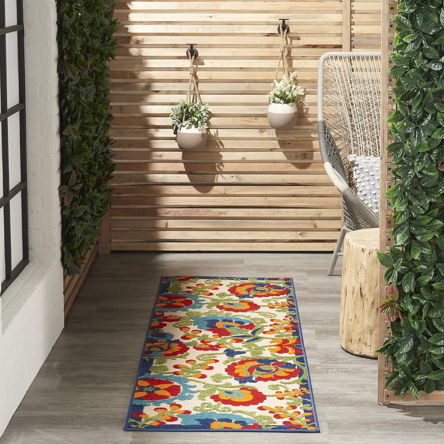 Tapete 2x6ft multicolor interior exterior fácil limpieza