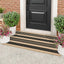 Tapete entrada exterior 2x4ft x3pulg algodón negro caqui reversible