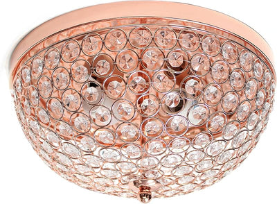 Lámpara techo empotrado 13pulg 2 luces metal oro rosa