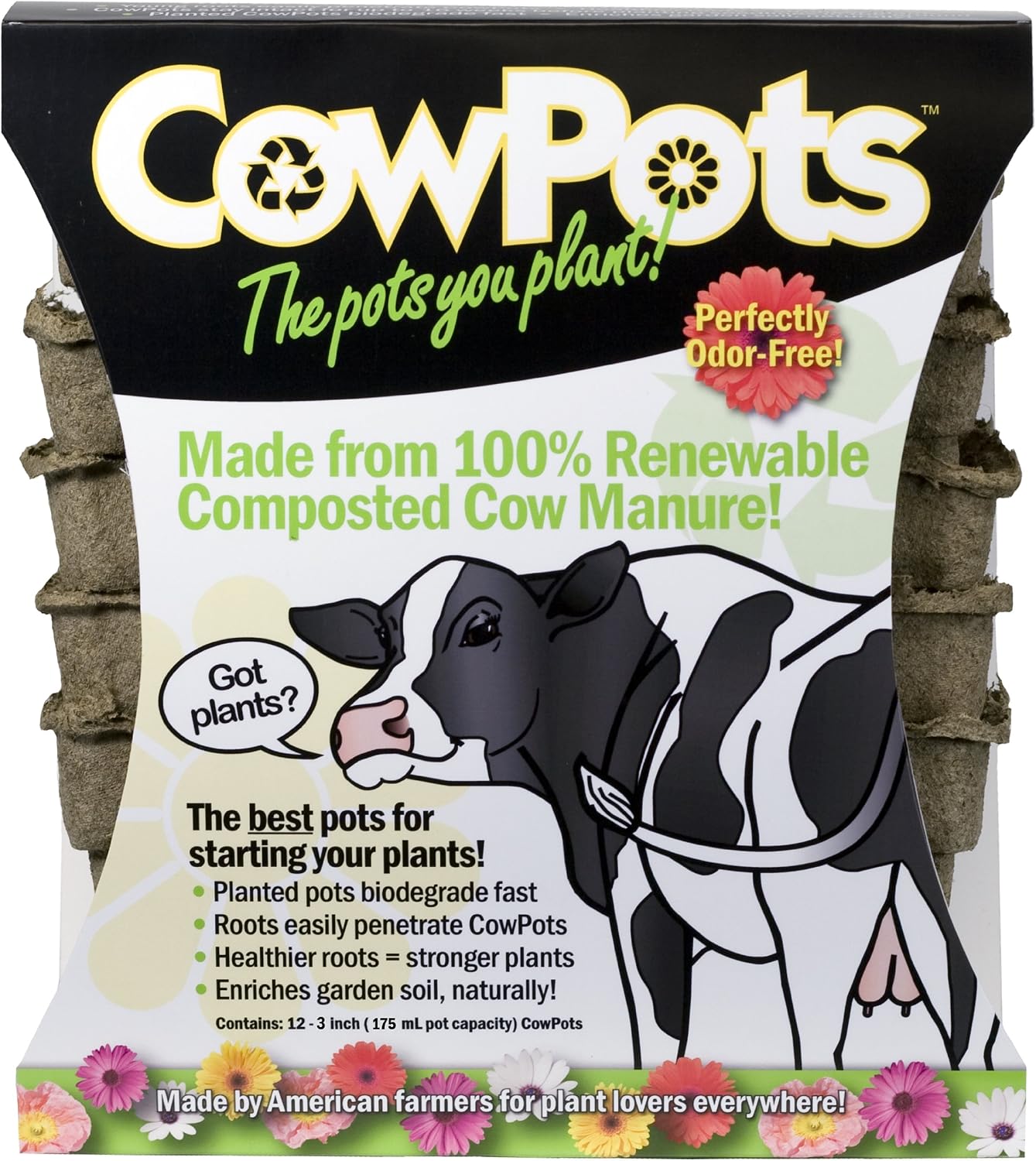 Macetas CowPots 3pulg set 12