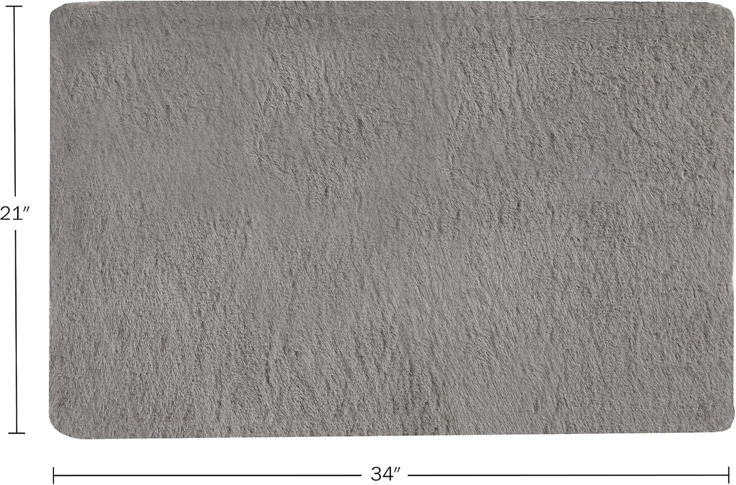 Alfombra baño piel sintética 21x34pulg antiderrap gris