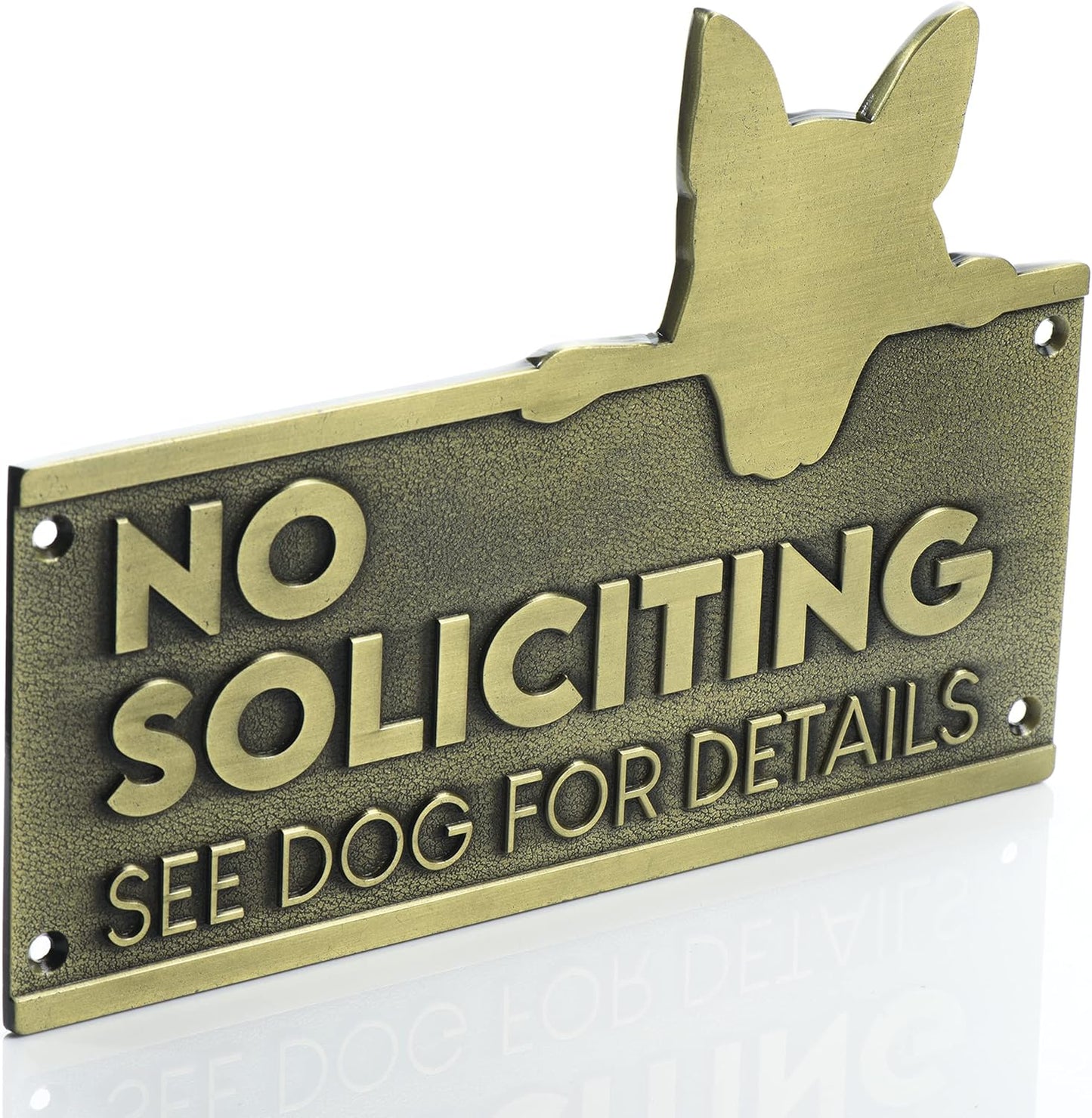 Letrero No Soliciting para dueños de perros metal 6.5x