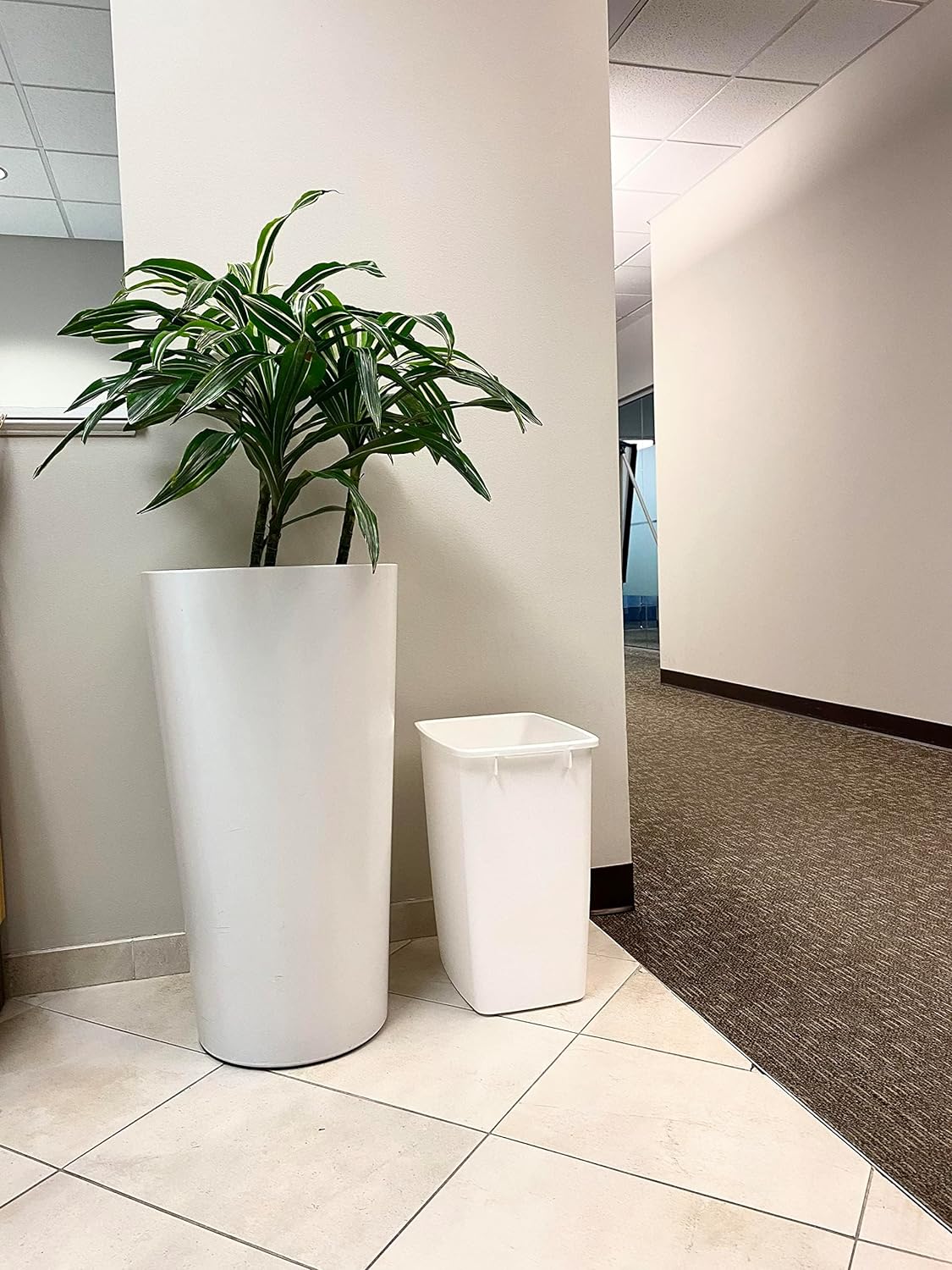 Cubo basura 9gal blanco para cocina baño oficina
