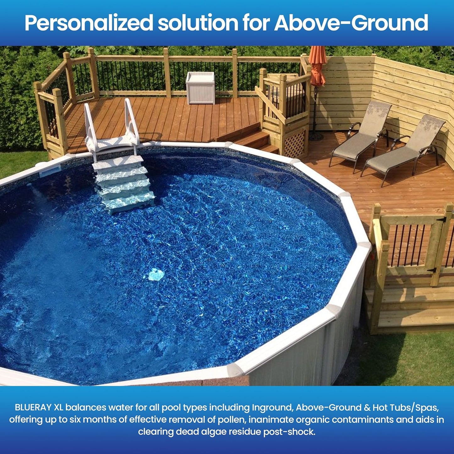 Purificador agua piscina XL con ionizador cobre 3.5K-10K GAL