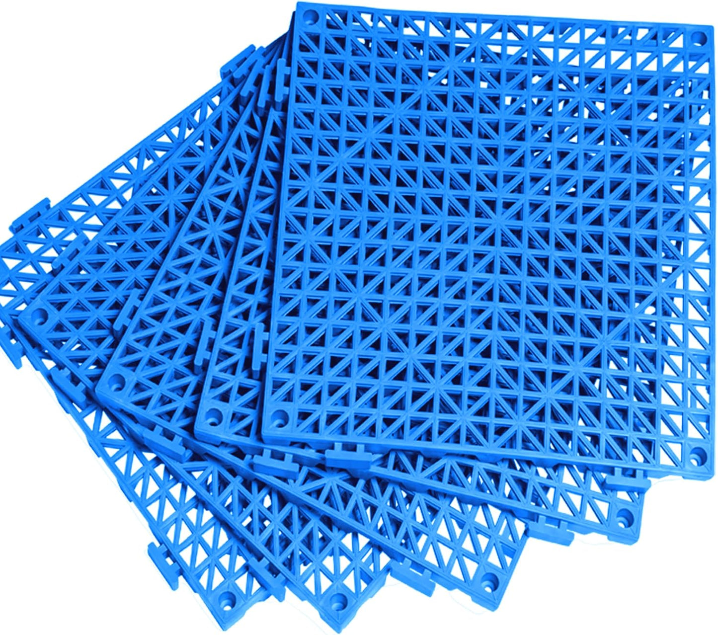 8 Baldosas Drenaje Antiderrap Azul PVC Suelo Ducha