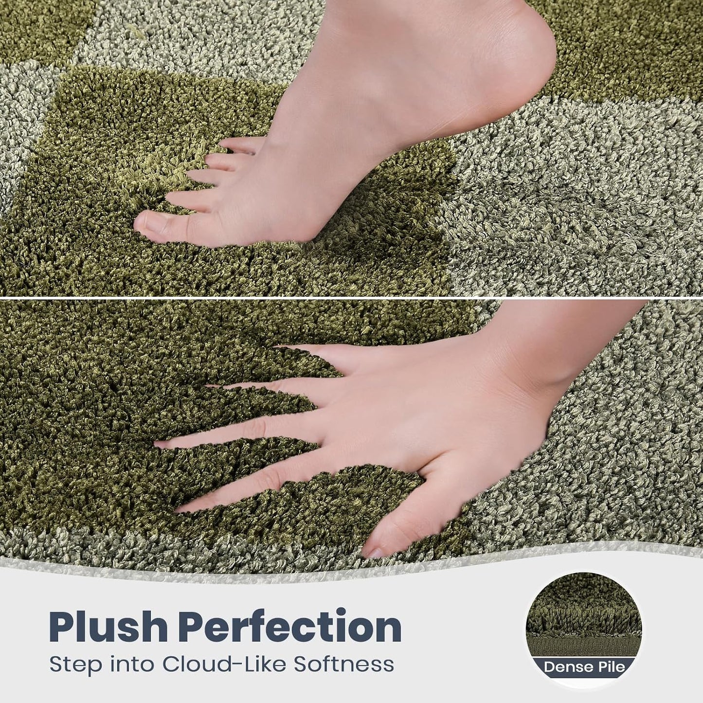 Alfombra baño antiderrap lavable 24x36" absorbente verde