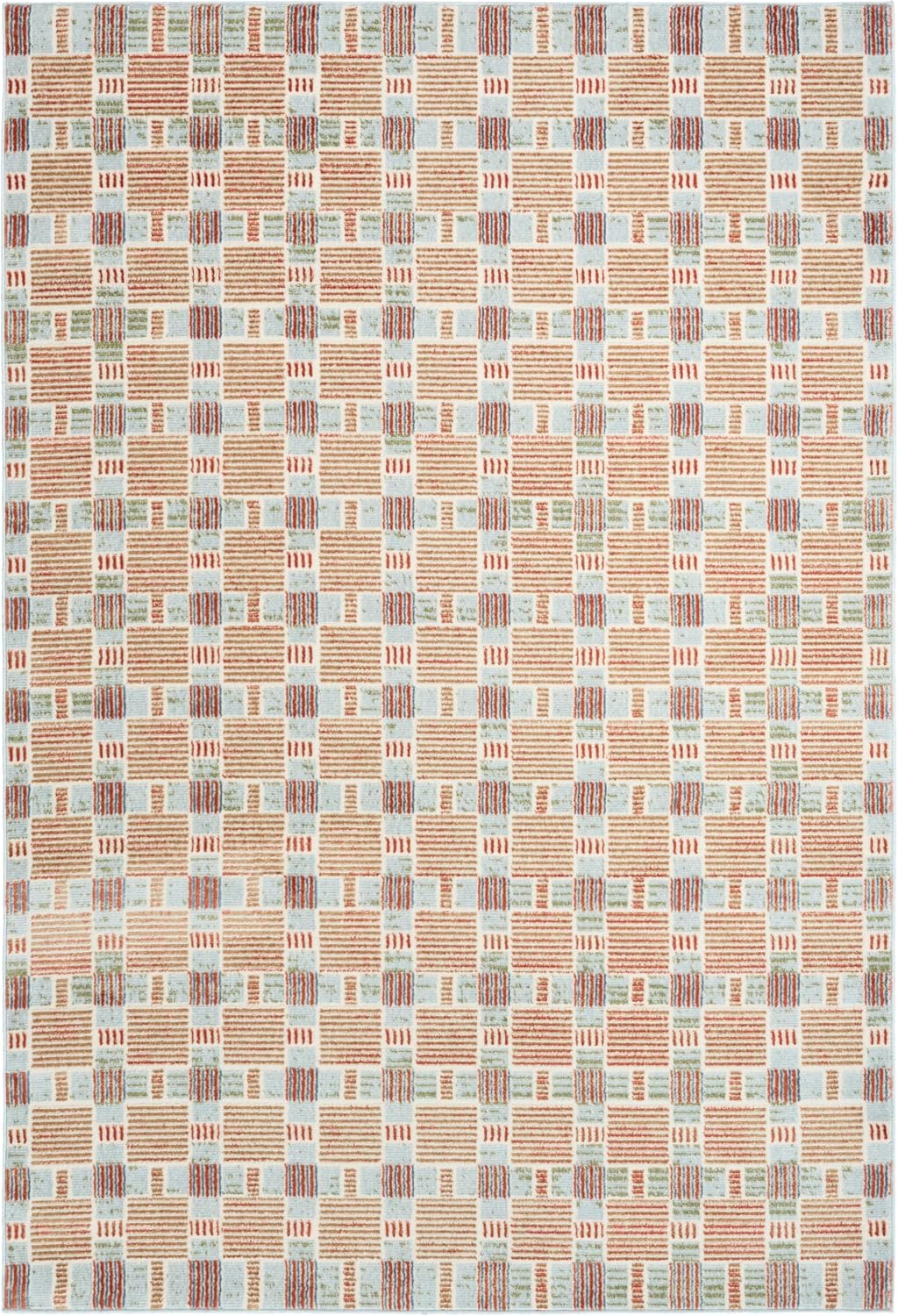 Alfombra Nordic Rust 5x7ft Multicolor para Dormitorio y Sala