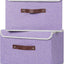 2 Pzas Cajas Almacenamiento PP con Tapa Asas Cuero PU