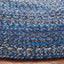 Alfombra redonda BRD851N estilo cabaña azul 3' reversible