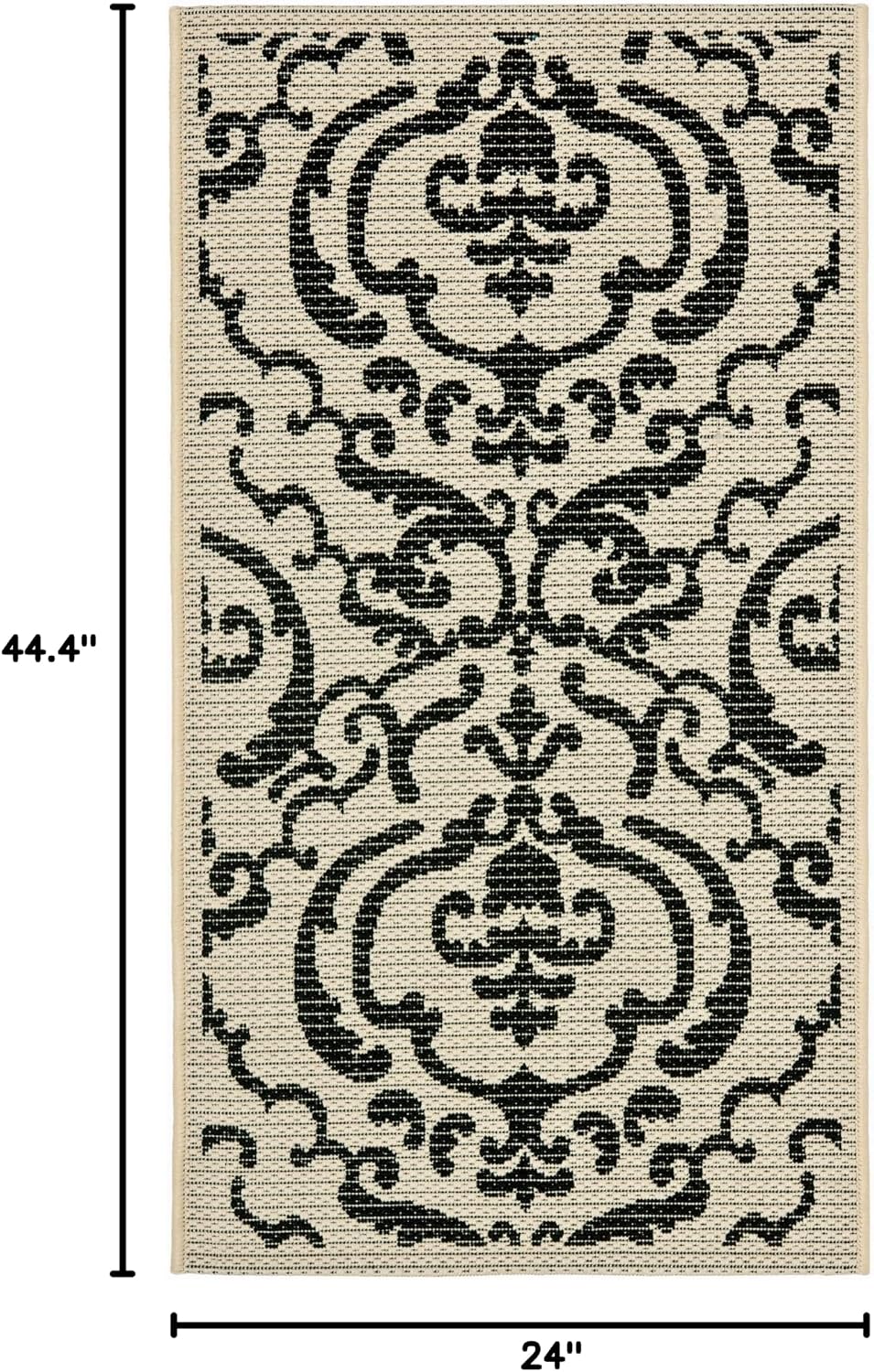 Alfombra decorativa 2x3ft 7" color arena y negro
