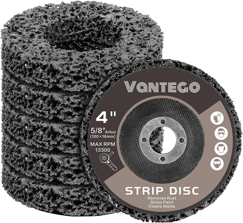 Discos pelacables 5uds 4x5/8pulg para amoladora negro duradero