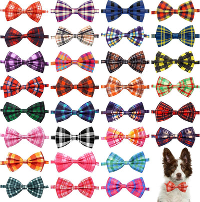 Corbatines cuadros perros grandes pack 30 pzas fiesta aseo