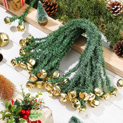 25 Pzas Lazos Navidad con Campanas para Barandillas y Jardín