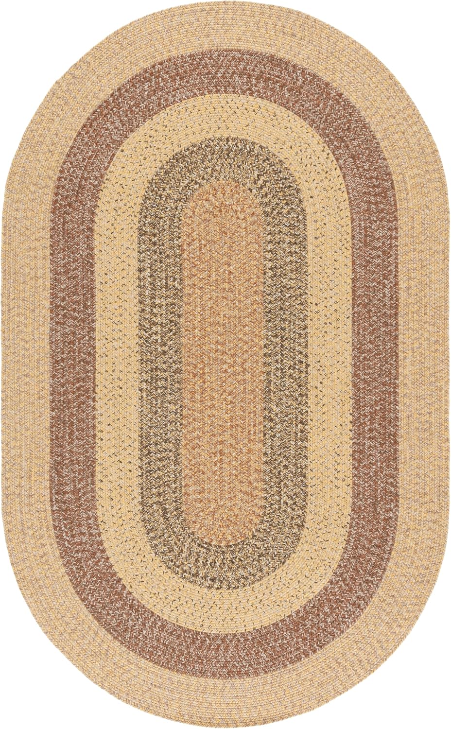 Alfombra exterior lavable 4x6ft x 6x6ft beige marrón