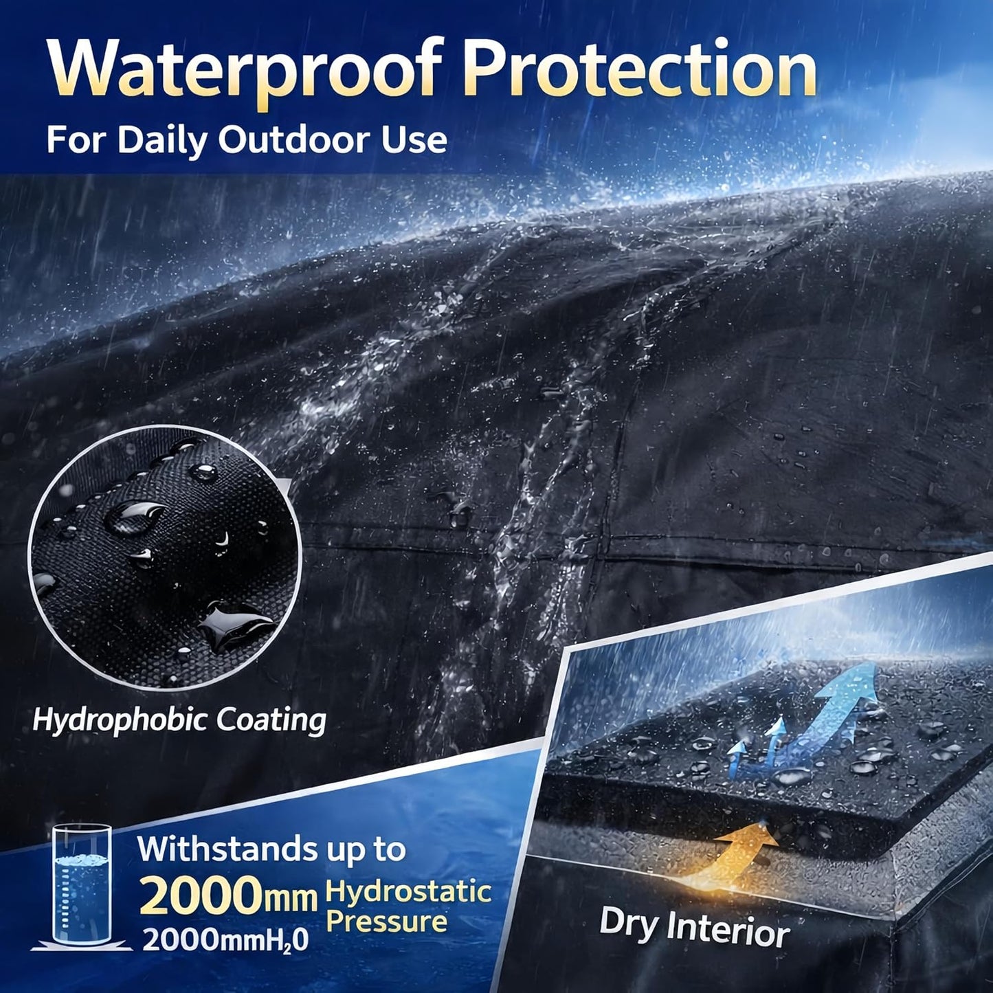 Funda motocicleta 300D Oxford impermeable UV resistente 104"