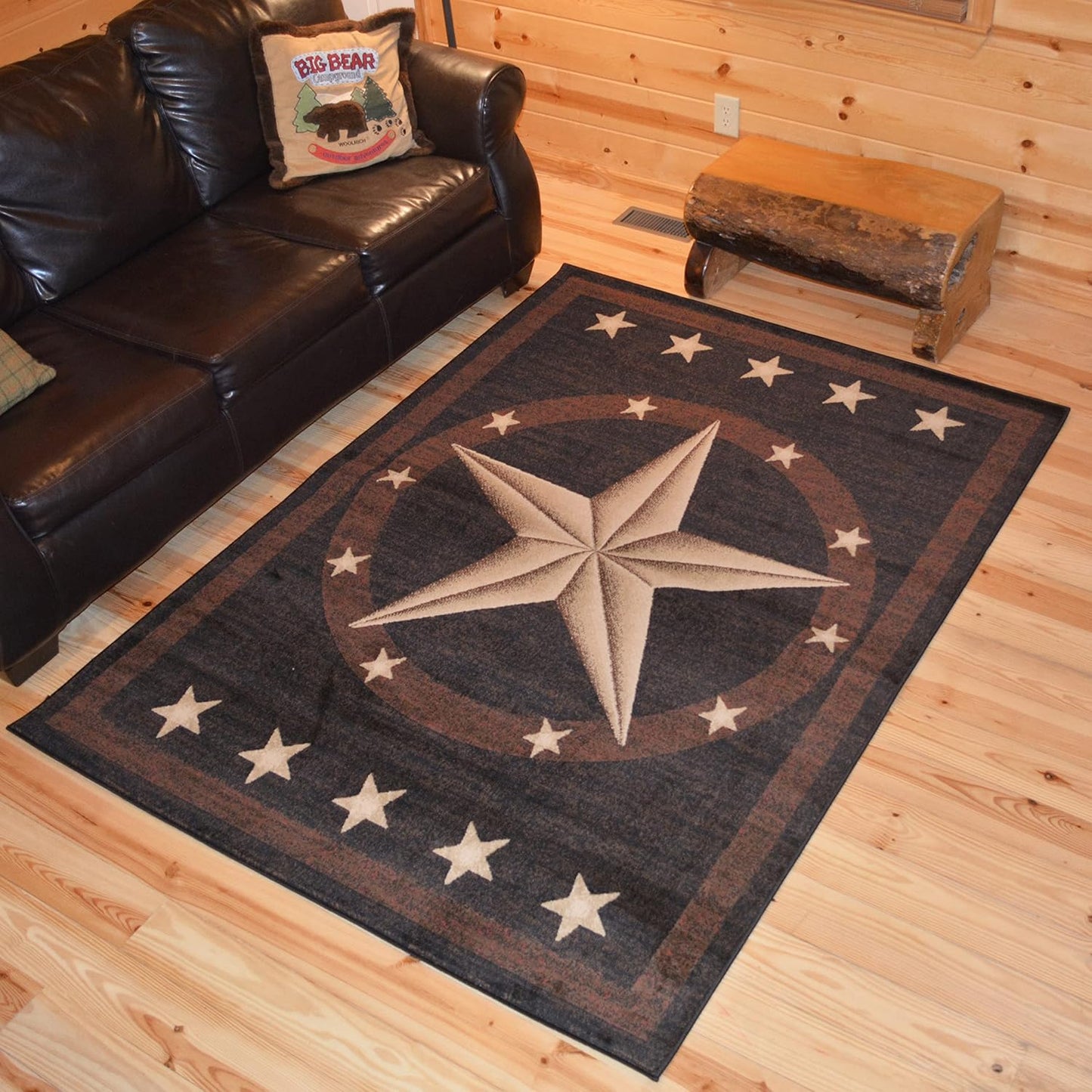 Alfombra área Texas Star 2'3"x7'7" color negro