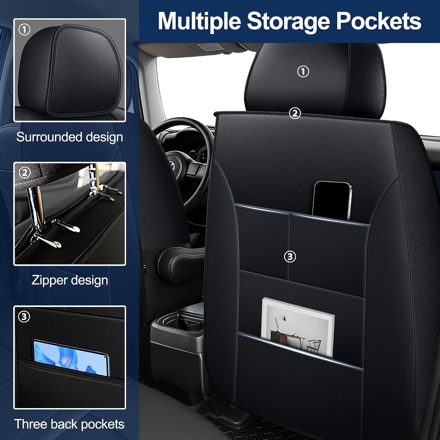 Fundas asiento Toyota FJ Cruiser 07-14 cuero con bolsillos