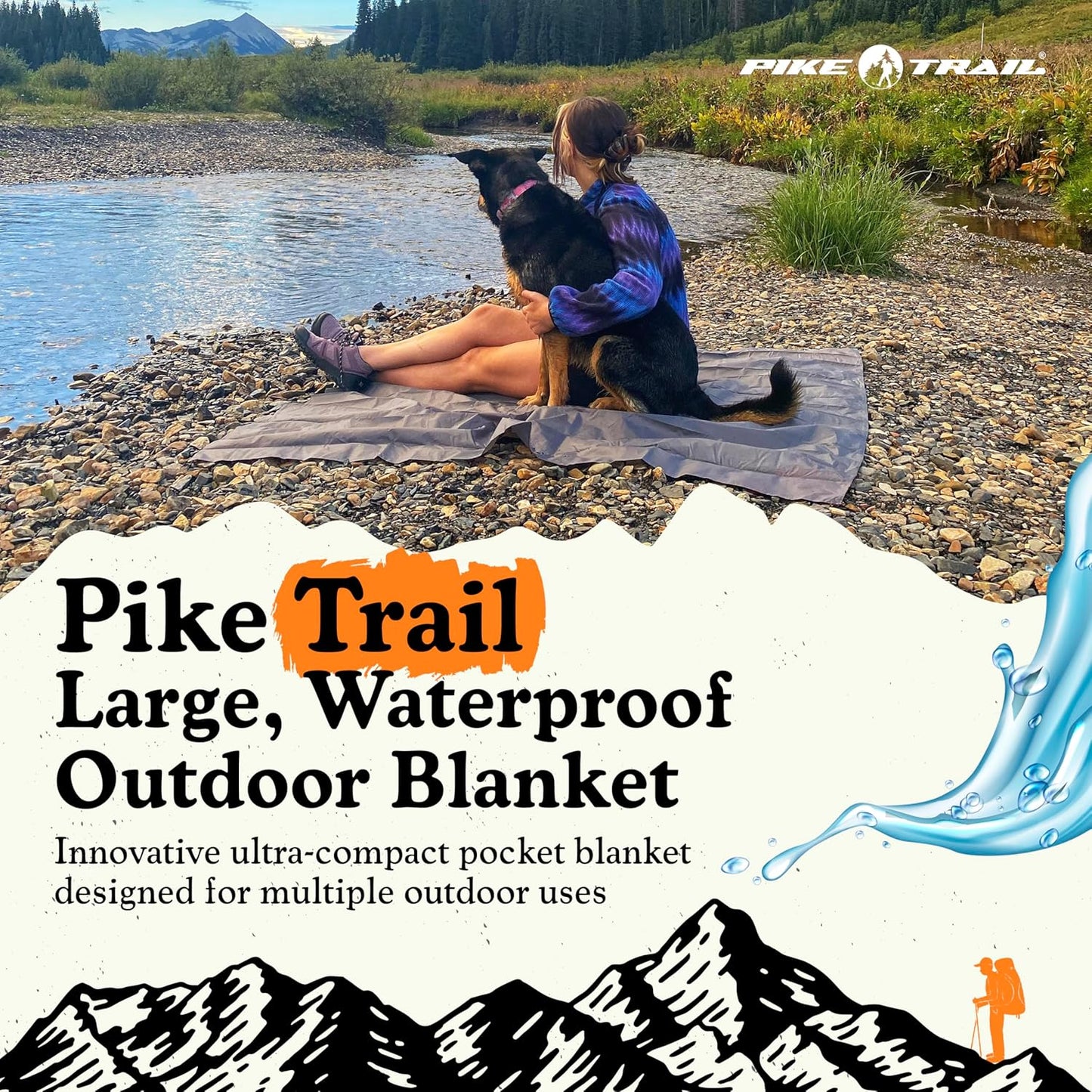 Manta bolsillo 60x56pulg impermeable para aire libre senderismo