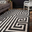 Alfombra geométrica moderna 3x3ft x 5x3ft negro/beige