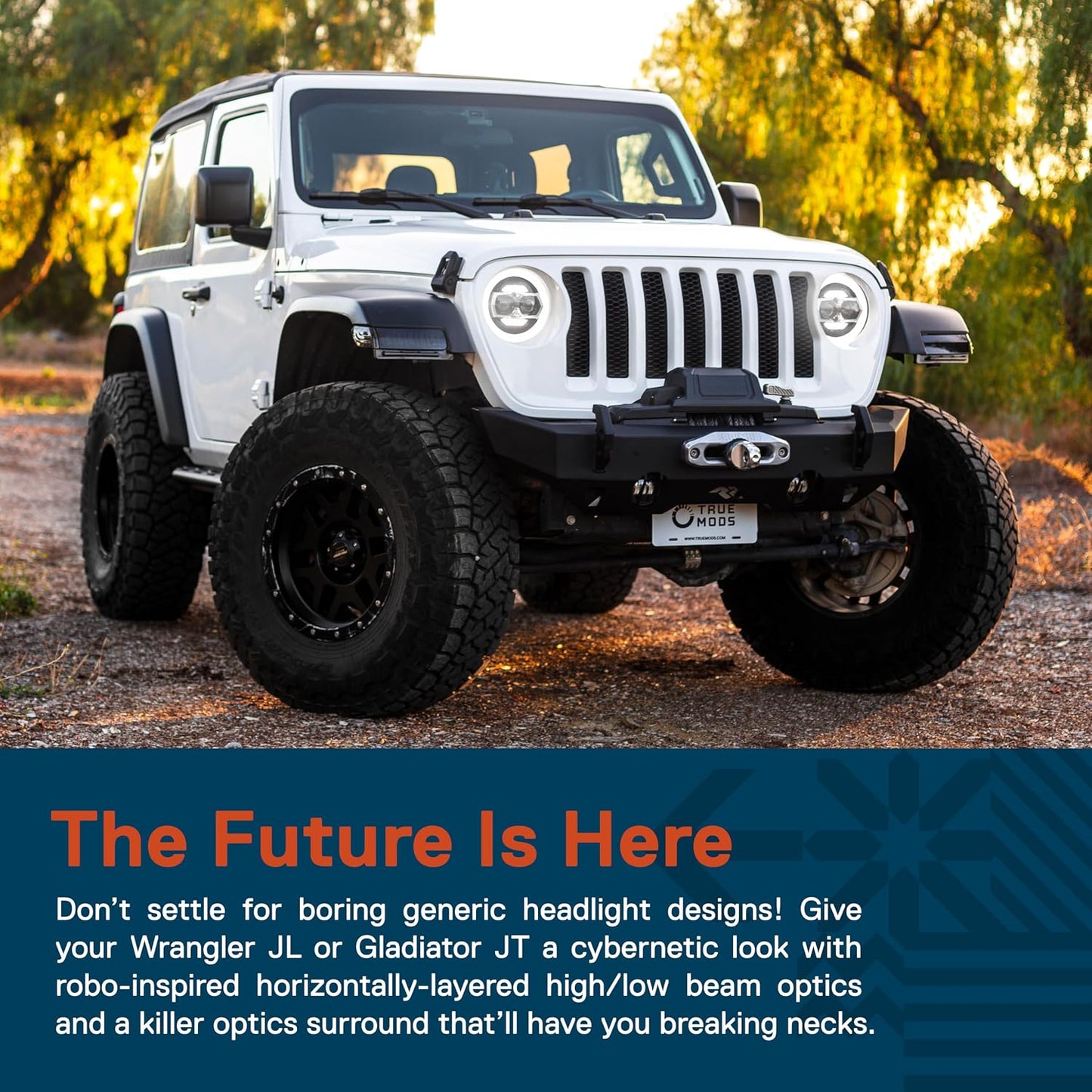 Faros LED redondos 9pulg Jeep Wrangler JL JLU 2018-25 DRL