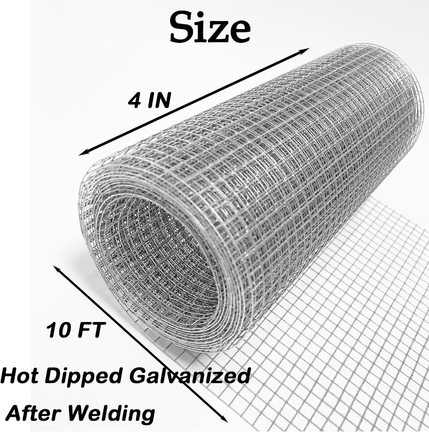Tela hardware 1/4pulg 4x10ft galvanizada valla pollo resistente