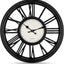 Reloj pared cuarzo 18pulg números romanos negros