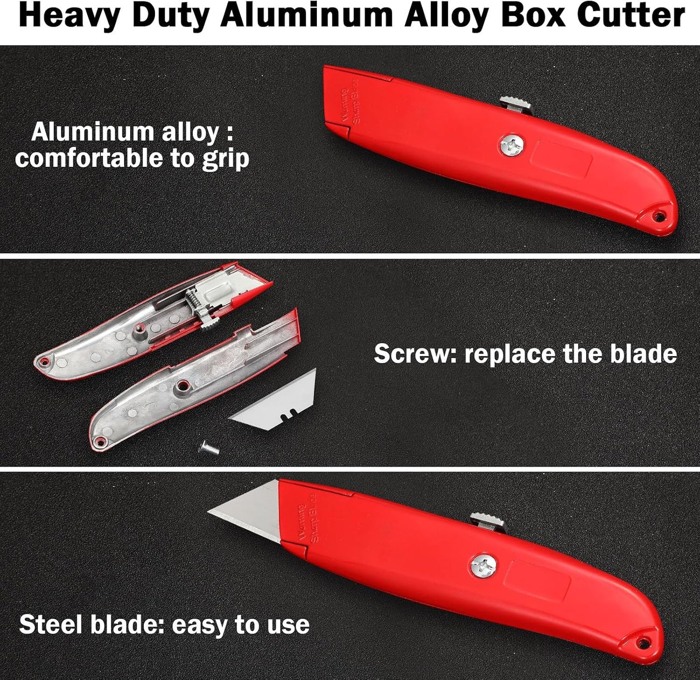 40 Pzas Cortador Caja Aluminio Resistente Cuchillo Retráctil