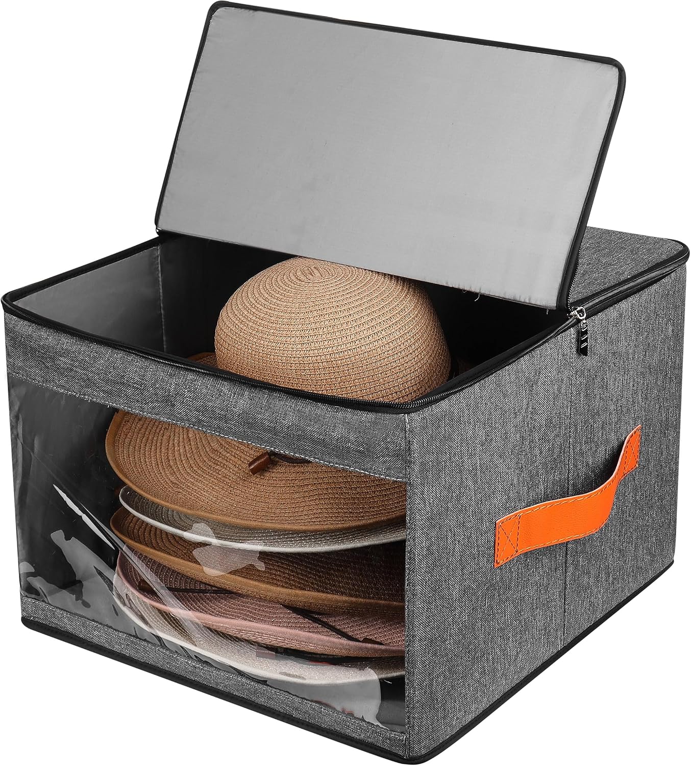 Caja almacenamiento sombreros tapa a prueba polvo viaje