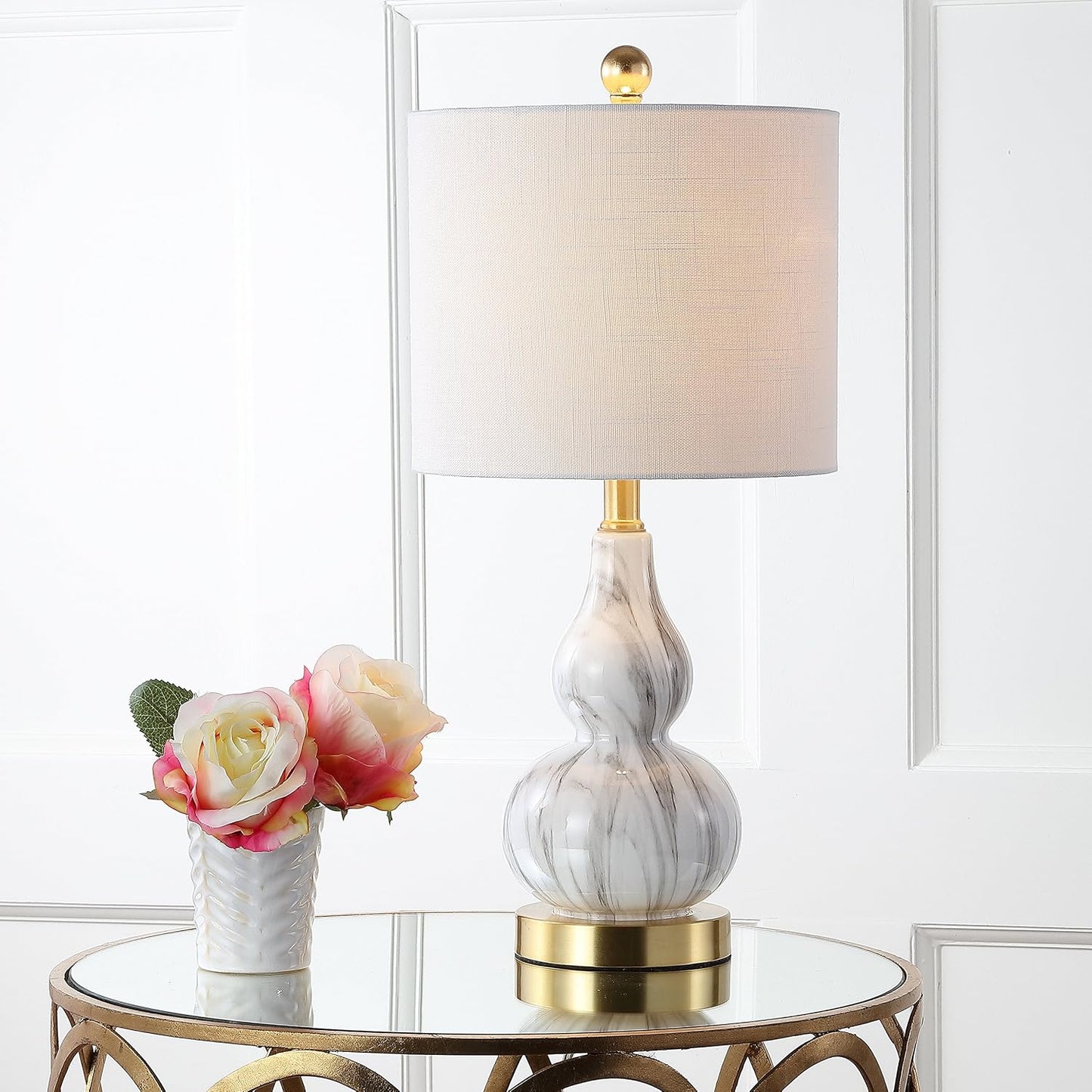 Lámpara mesa LED cristal 20.5pulg oficina sala comedor