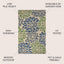 Alfombra redonda textura floral 6ft azul marino/verde patio