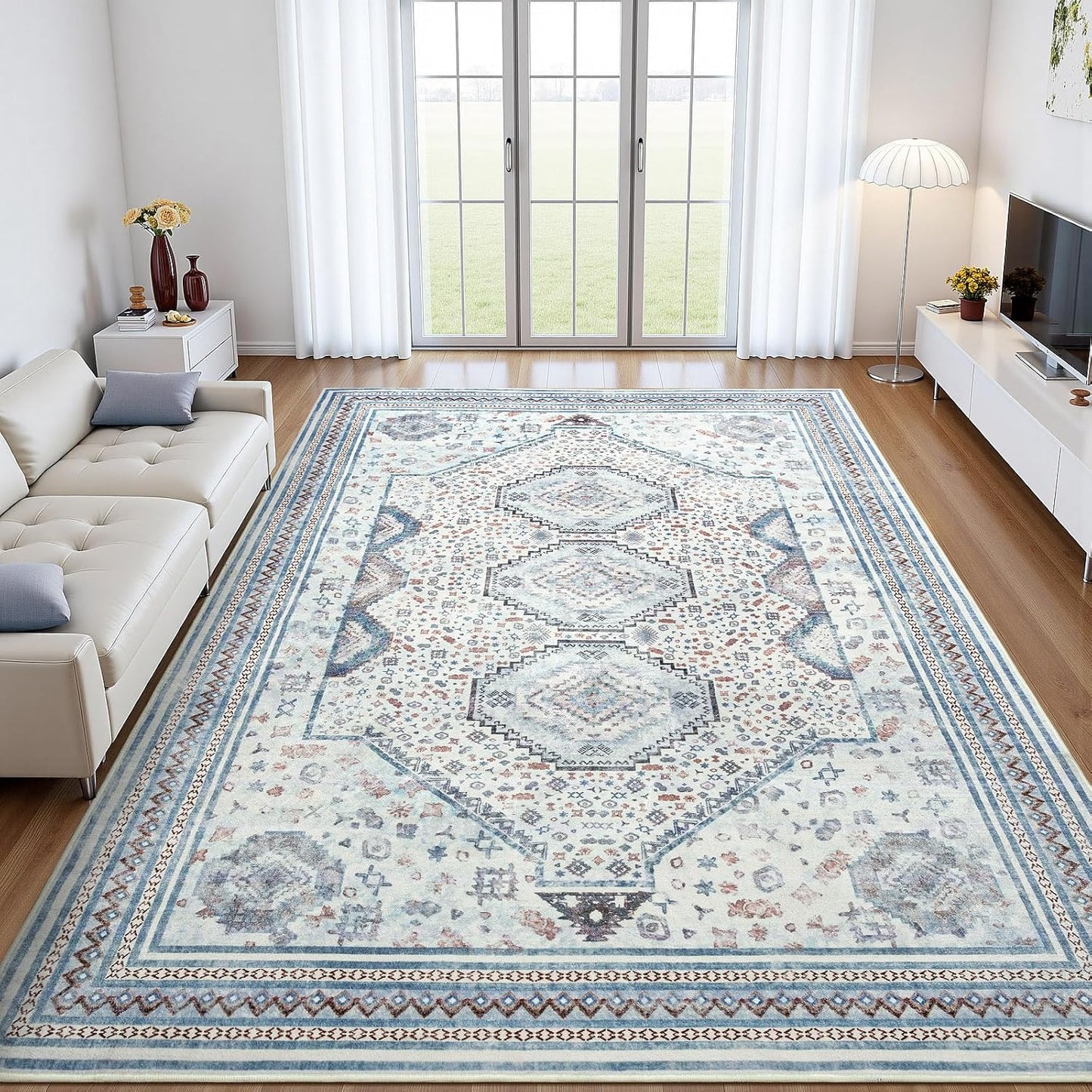 Alfombra sala dormitorio 8x10ft vintage pelo bajo