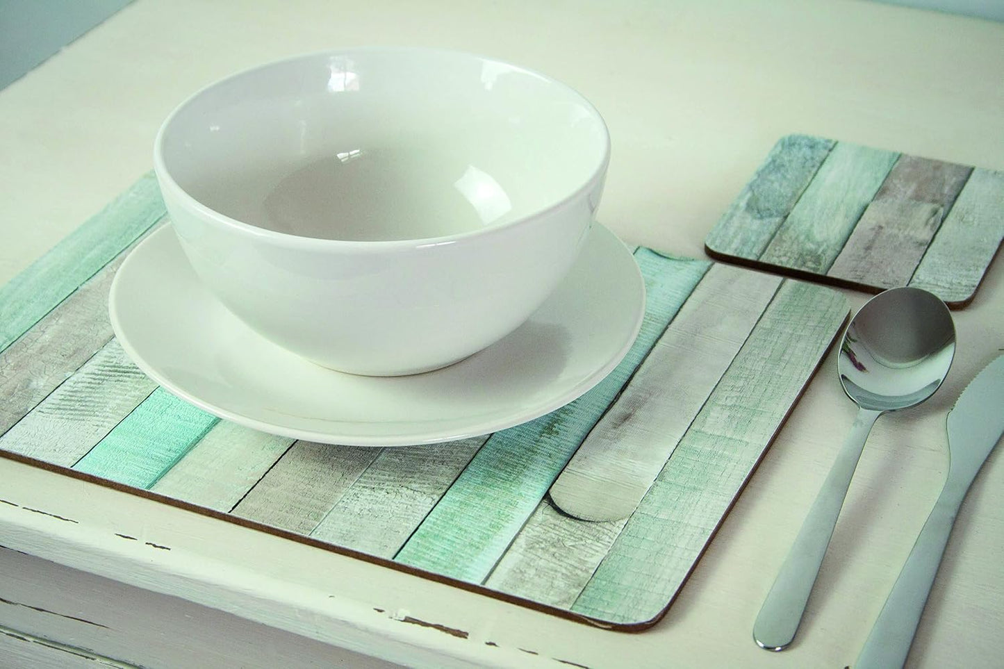 Película decorativa autoadhesiva madera playa 17x78pulg set