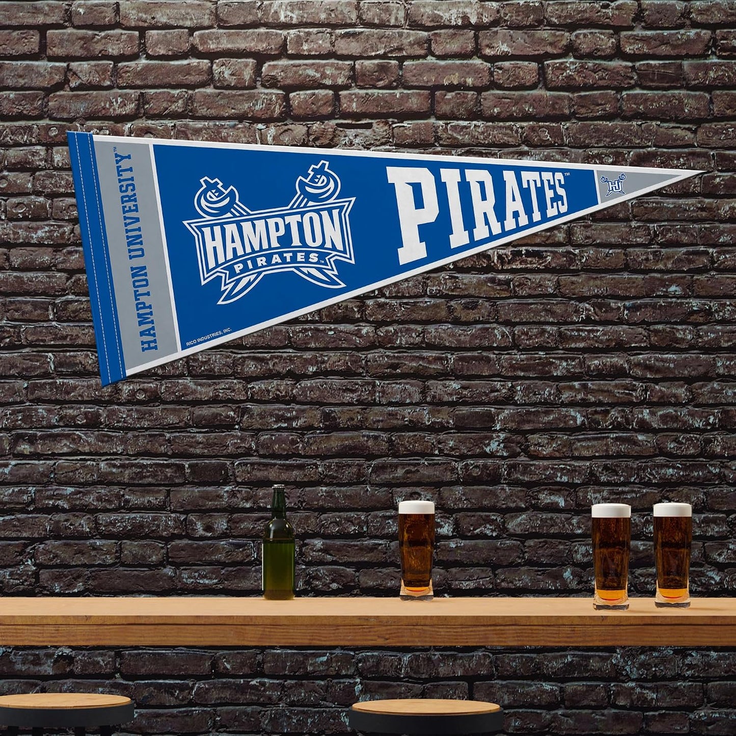 Banderín fieltro NCAA Hampton Pirates 12x30pulg decoración hogar