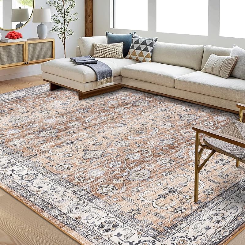 Alfombra 8x10 lavable floral vintage antiderrap