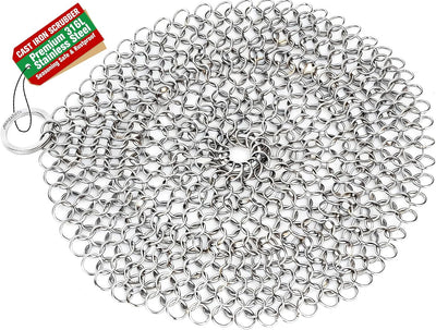 Limpiador hierro fundido 8x8pulg acero inox para sartén y olla