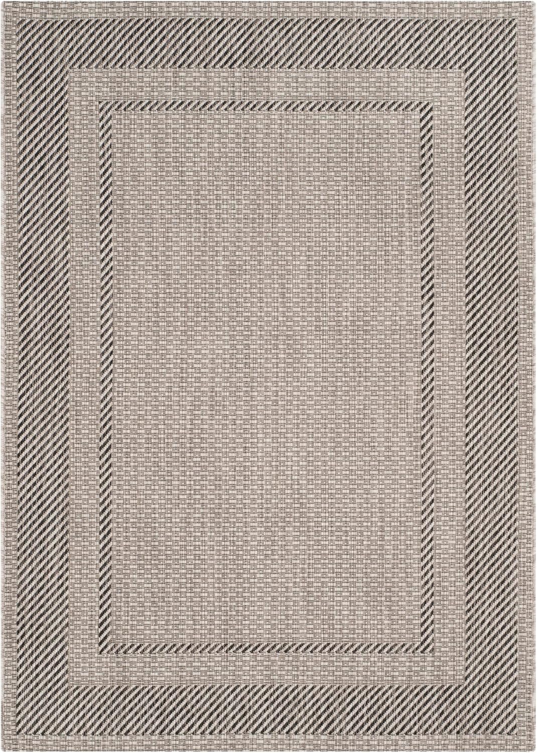 Alfombra decorativa impermeable 2'7"x5' beige/negro