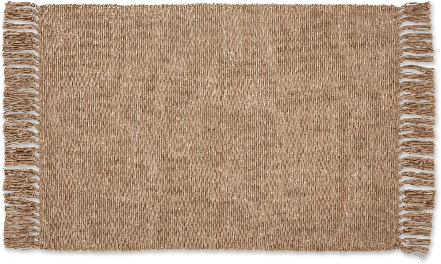 Alfombras algodón reversible 2x3ft piedra y blanco roto