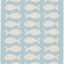 Alfombra lavable Courtyard 2'3x12" azul y beige