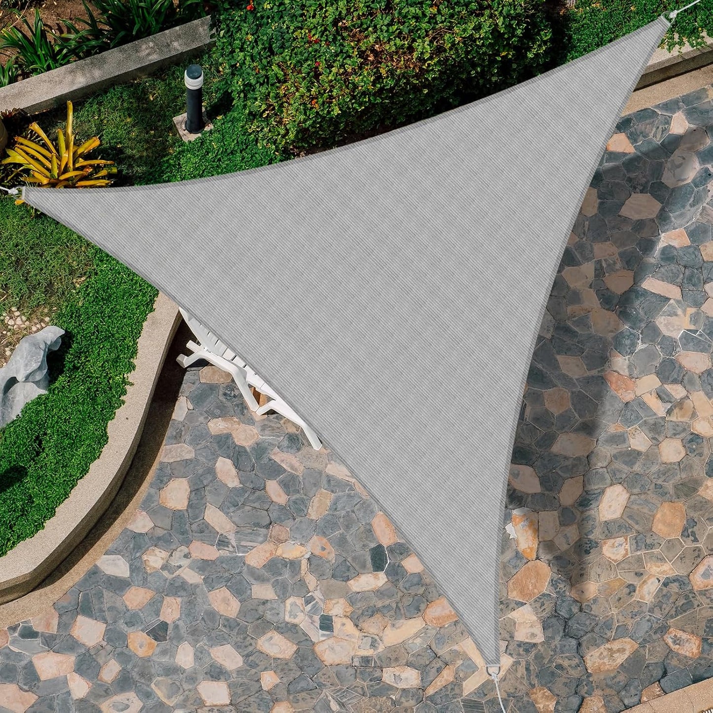 Toldo vela triangular 8x8ft resistente UV gris