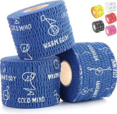Cinta agarre levantamiento pesas 1.85" 3 rollos azul